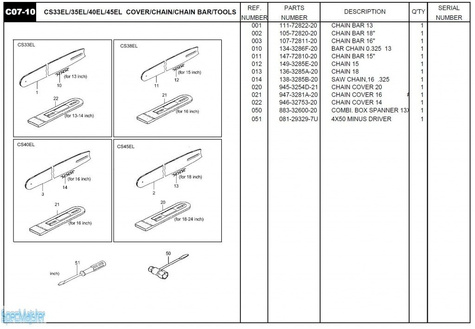 HITACHI Części zamienne do CS33EL.