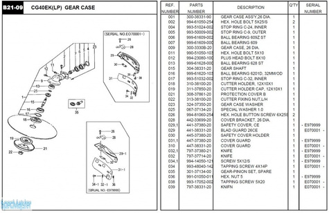 HITACHI Części zamienne do CG40EK(LP).