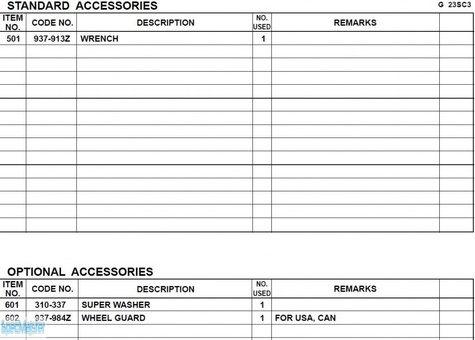 HITACHI Części zamienne do G23SC3.