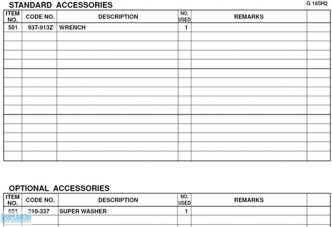 HITACHI Części zamienne do G18SH2.