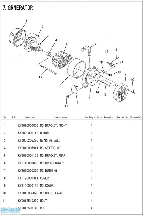 HITACHI Części zamienne do E35MA.