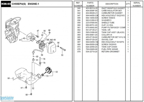 HITACHI Części zamienne do CH55EPA(S).