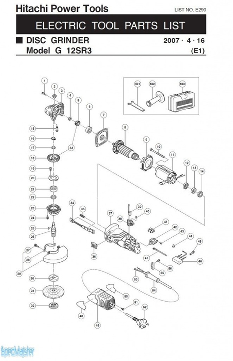 HITACHI Części zamienne do G12SR3.