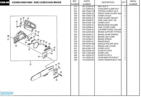 HITACHI Części zamienne do CS40EK.