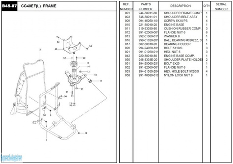 HITACHI Części zamienne do CG40EF(L).