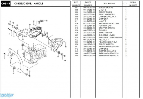 HITACHI Części zamienne do CS35EJ.