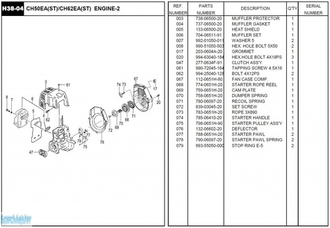 HITACHI Części zamienne do CH62EA(ST).