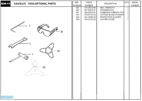 HITACHI Części zamienne do CG47EJ(T).