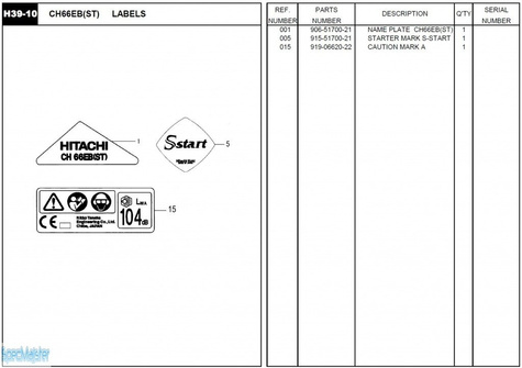 HITACHI Części zamienne do CH66EB(ST).