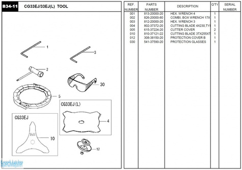 HITACHI Części zamienne do CG33EJ.