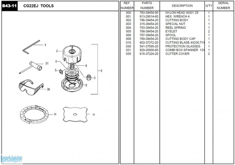 HITACHI Części zamienne do CG22EJ.