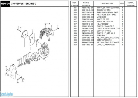 HITACHI Części zamienne do CH55EPA(S).