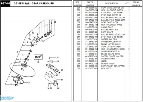 HITACHI Części zamienne do CG33EJ.