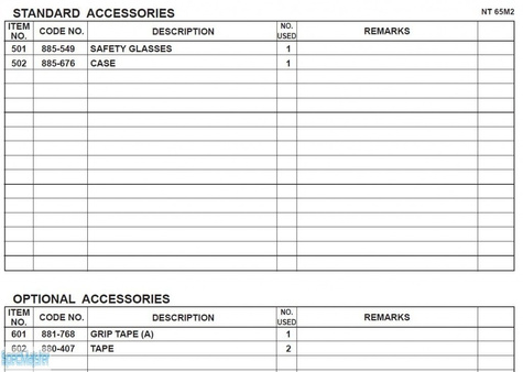 HITACHI Części zamienne do NT65M2.
