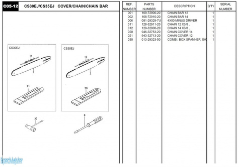HITACHI Części zamienne do CS35EJ.