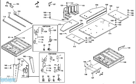 DeWALT Części zamienne do DW729KN.