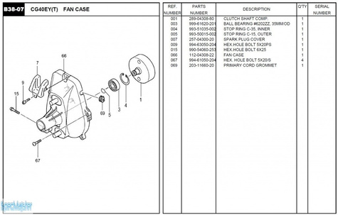 HITACHI Części zamienne do CG40EY(T).