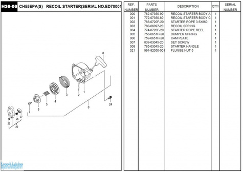 HITACHI Części zamienne do CH55EPA(S).