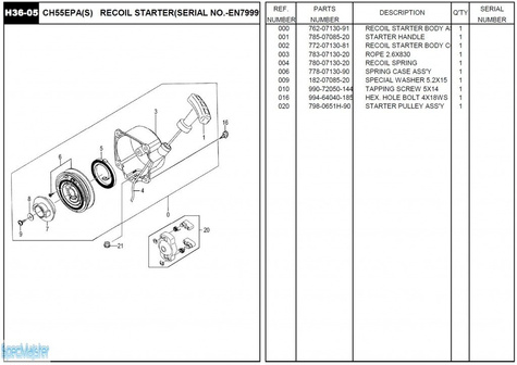 HITACHI Części zamienne do CH55EPA(S).