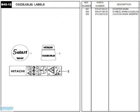 HITACHI Części zamienne do CG22E(SLB).
