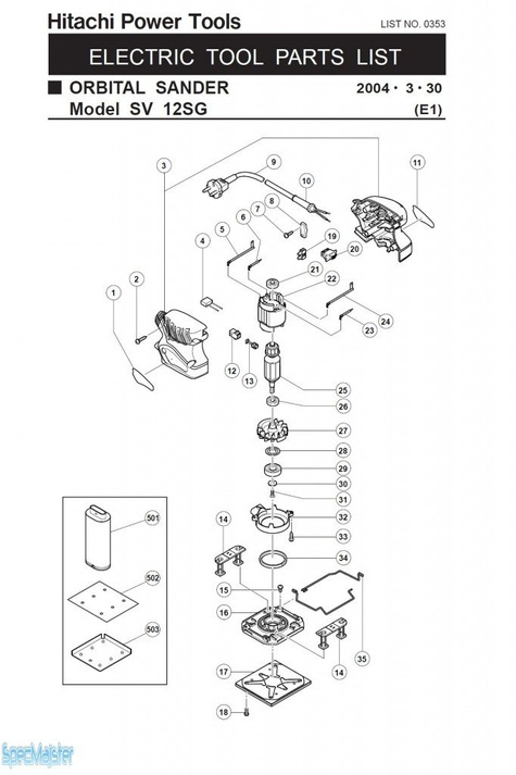 HITACHI Części zamienne do SV12SG.