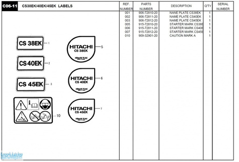 HITACHI Części zamienne do CS45EK.
