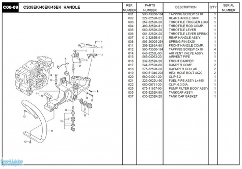 HITACHI Części zamienne do CS45EK.