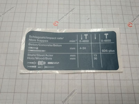 BOSCH Część zamienna do GBH 2-24 DSR- Tabliczka informacyjna nr. 10 Kod: 1 611 110 569 (Produkt Wycofany)