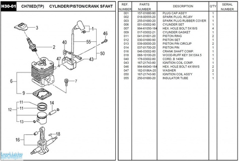 HITACHI Części zamienne do CH78ED(TP).