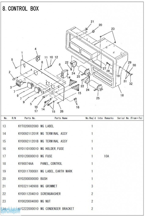 HITACHI Części zamienne do E40MA. Rozkładówka nr.1