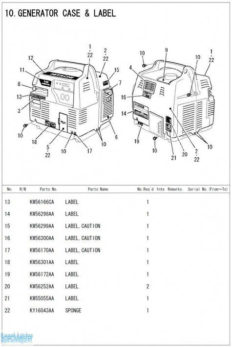 HITACHI Części zamienne do E10U.