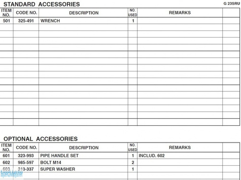 HITACHI Części zamienne do G23SRU.