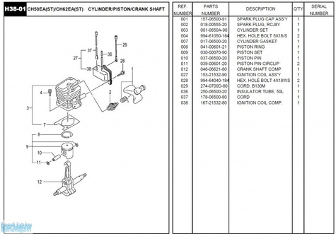 HITACHI Części zamienne do CH50EA(ST).