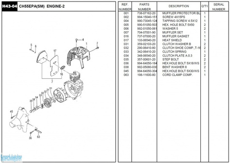 HITACHI Części zamienne do CH55EPA(SM).