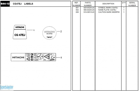 HITACHI Części zamienne do CG47EJ.