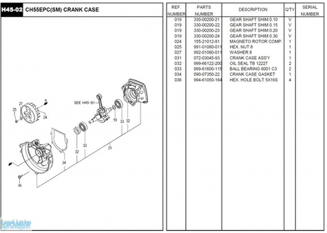 HITACHI Części zamienne do CH55EPC(SM).