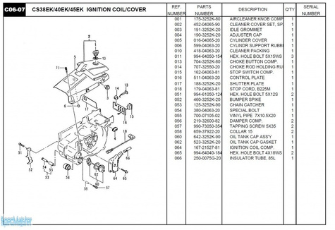 HITACHI Części zamienne do CS38EK.