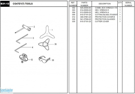 HITACHI Części zamienne do CG47EY(T).