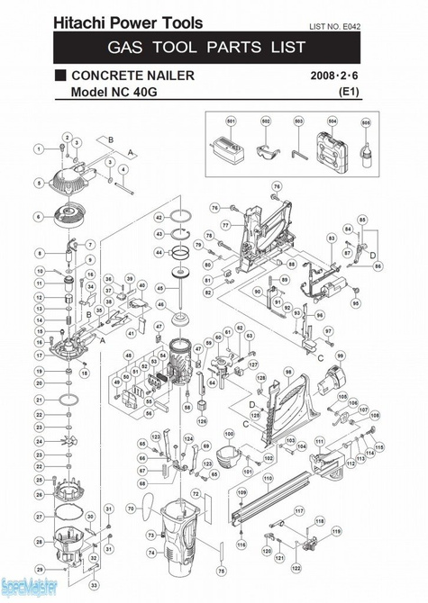 HITACHI Części zamienne do NC40G.