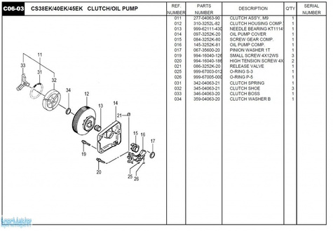 HITACHI Części zamienne do CS45EK.