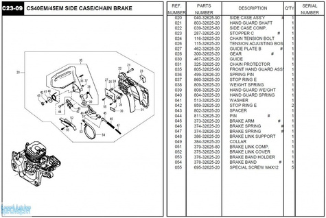 HITACHI Części zamienne do CS45EM.