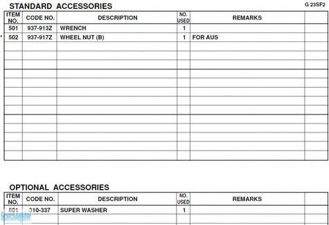 HITACHI Części zamienne do G23SF2.