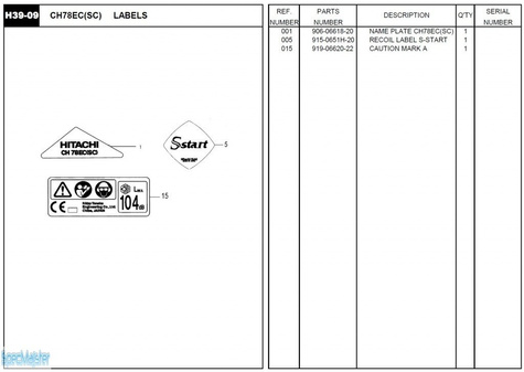 HITACHI Części zamienne do CH78EC(SC).