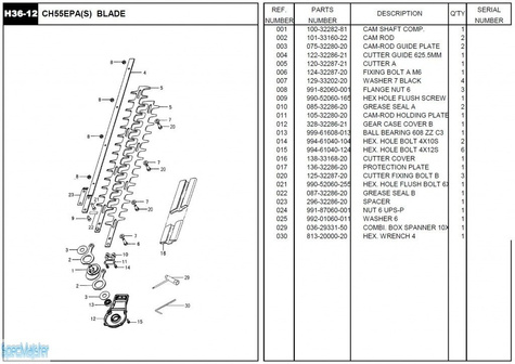 HITACHI Części zamienne do CH55EPA(S).
