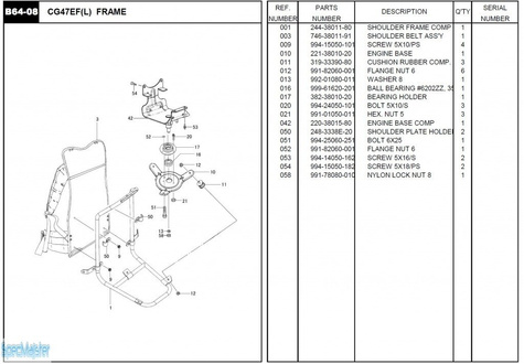 HITACHI Części zamienne do CG47EF(L).