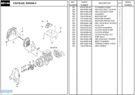 HITACHI Części zamienne do CG27EJ(S).