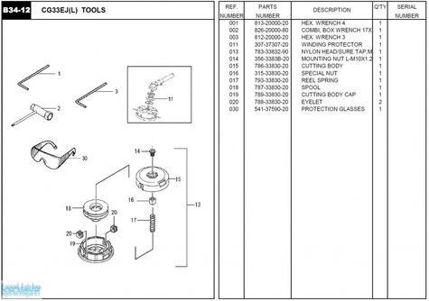 HITACHI Części zamienne do CG33EJ.