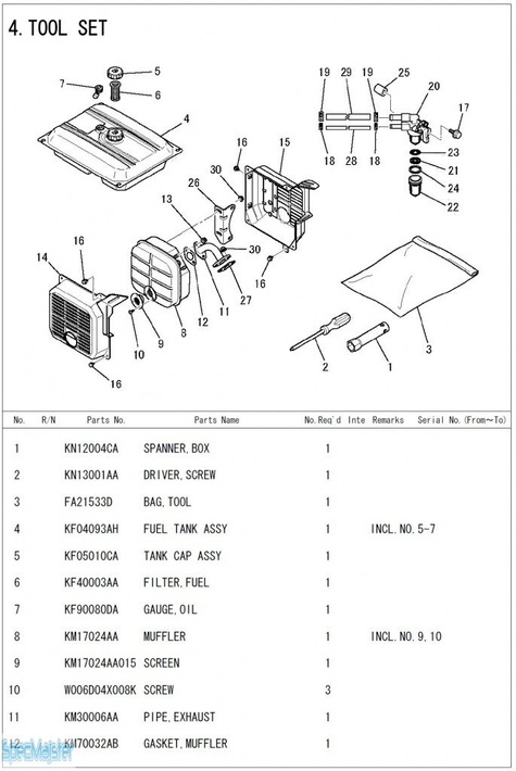 HITACHI Części zamienne do E35MA.