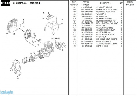 HITACHI Części zamienne do CH55EPC(S).