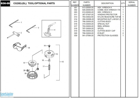HITACHI Części zamienne do CG28EJ(SL).